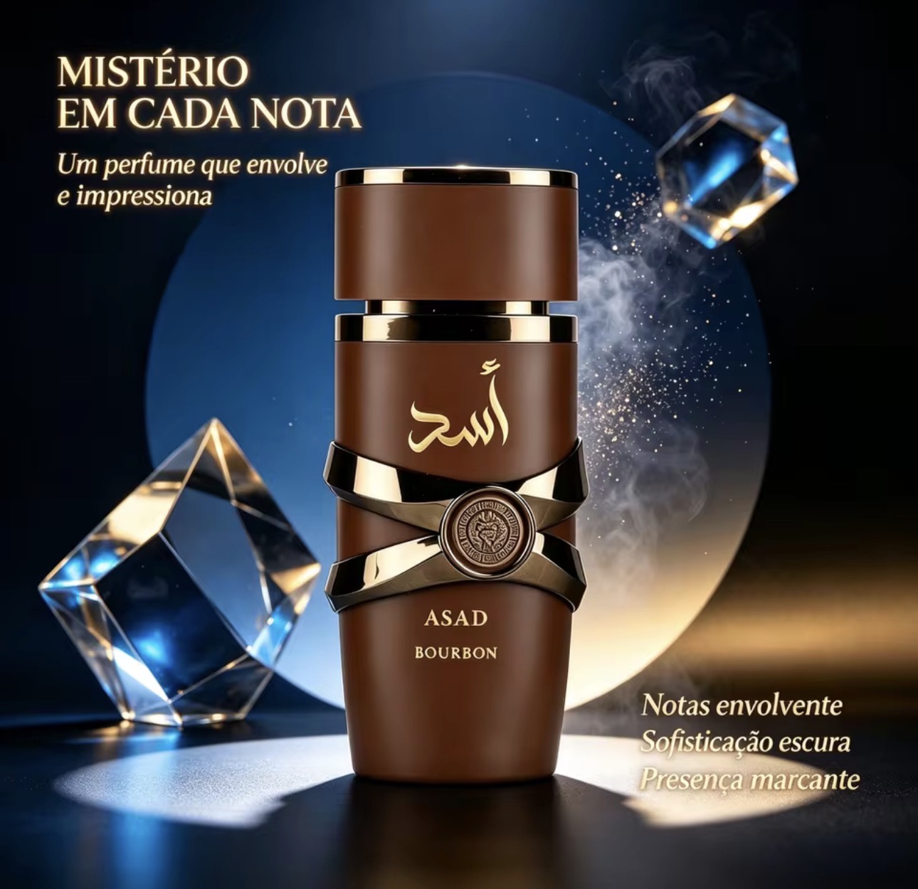Perfume Asad Bourbon para Homens Eau de Parfum 100ml Aroma Marcante de Longa Fixação Frasco Luxuoso Excelente Presente Masculino - Imagem 2